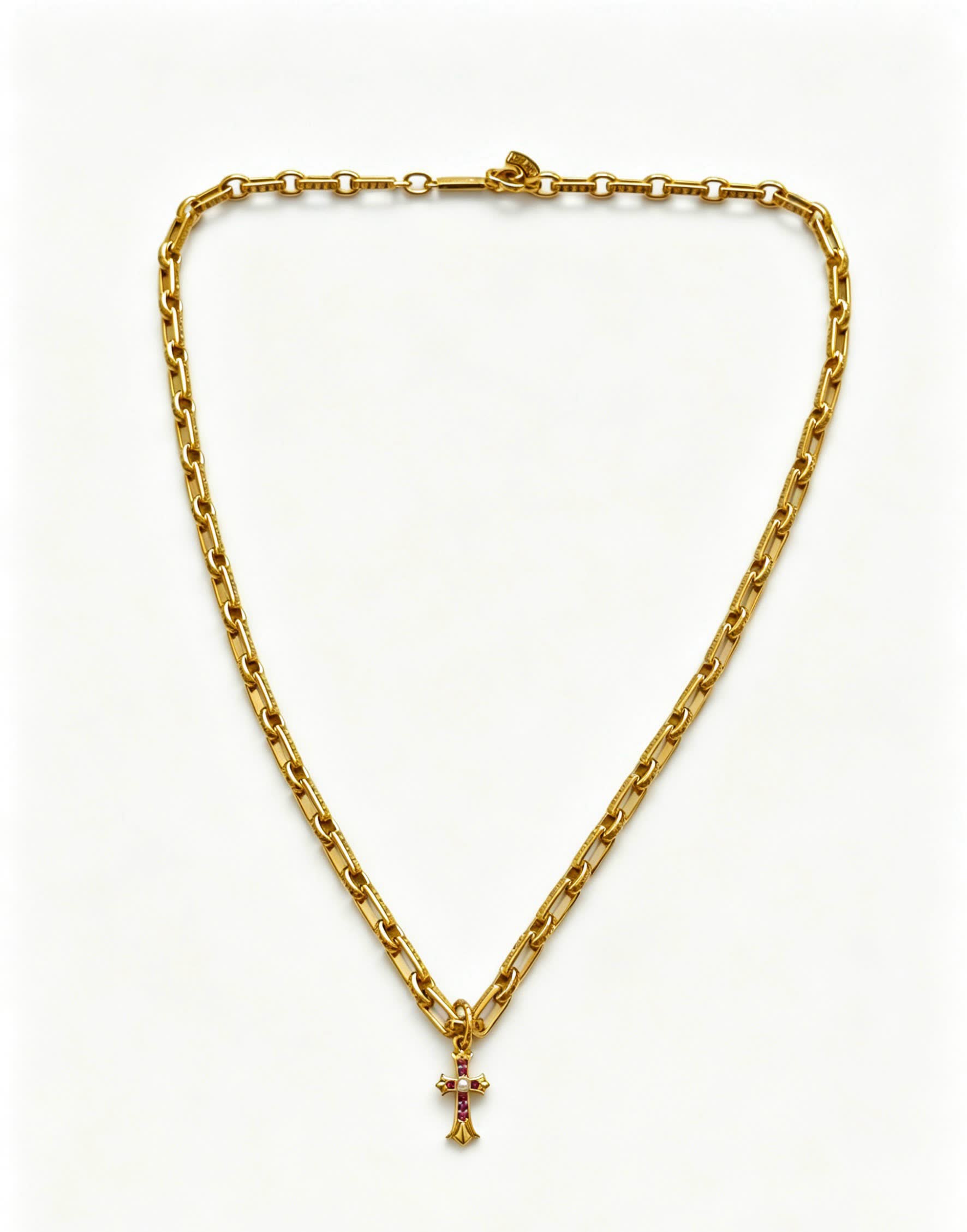 Chrome Hearts Gold Cross Pendant Necklace